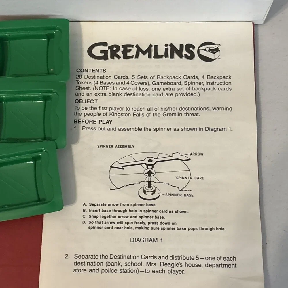 VINTAGE 1984 Gremlins Board Game Complete Golden Game Gizmo With Instructions